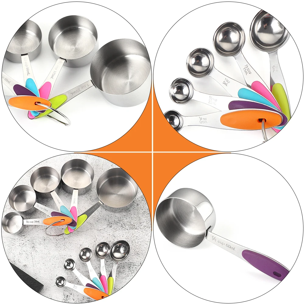 

Measuring Spoon Cup Set Stainless Steel Nesting Containers Kitchen Gadgets Mixing Scoops Practical Cups Home Bakery Restaurant