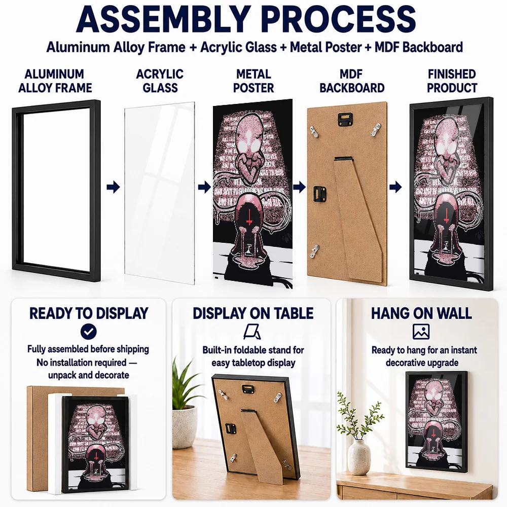 The Binding Of Isaac Framed Aluminum Metal Poster Customized Photo Psychological Horror Style Wall Art For Game Room Player Gift
