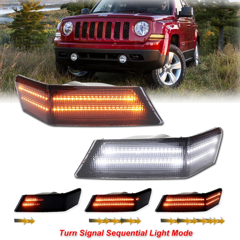 

Световой сигнал для Jeep Patriot, задний свет, желтого цвета, задний свет, белый свет для вождения, 07-17