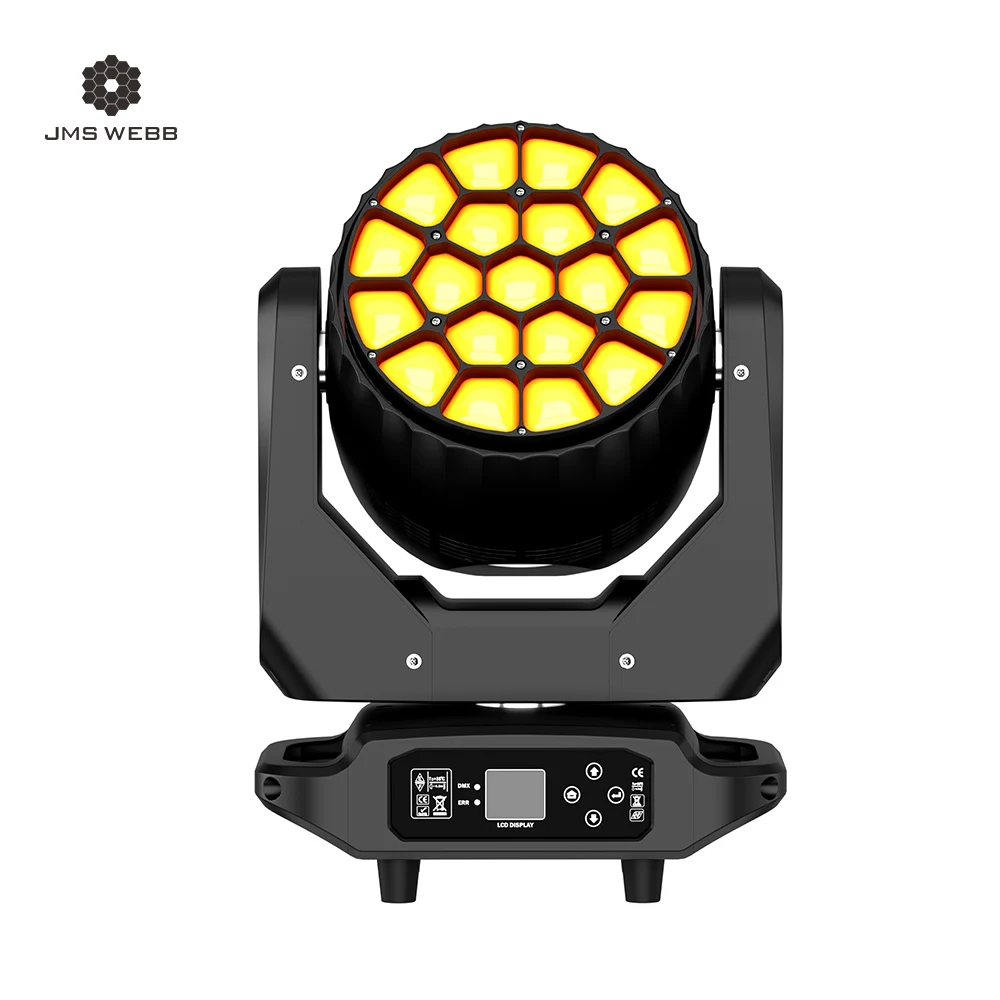 JMS WEBB LED Beam+Wash Big Bees Eyes 19x40W/19x20W RGBW Zoom Moving Head Lighting DJ Disco Christmas Lights Audience