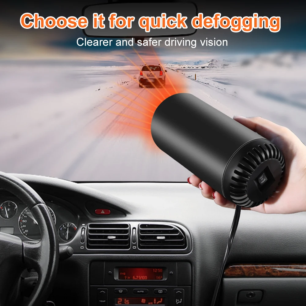 1pc Car Heater Fan 12V Electric Cooling Heating Auto Windshield Heating Defogger for Car Windshield USB