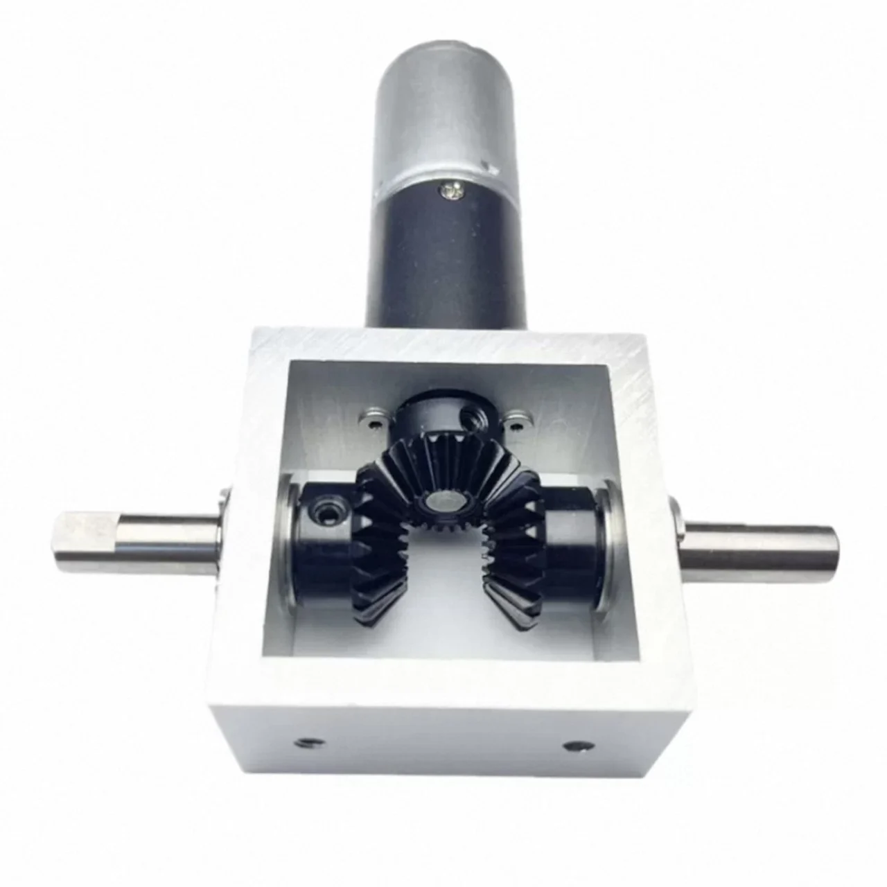 Micro DC24V Right Angle Planetary Gearbox Motor Double Output Shaft 8mm Bevel Gear Guide Box For Robotics And Automation