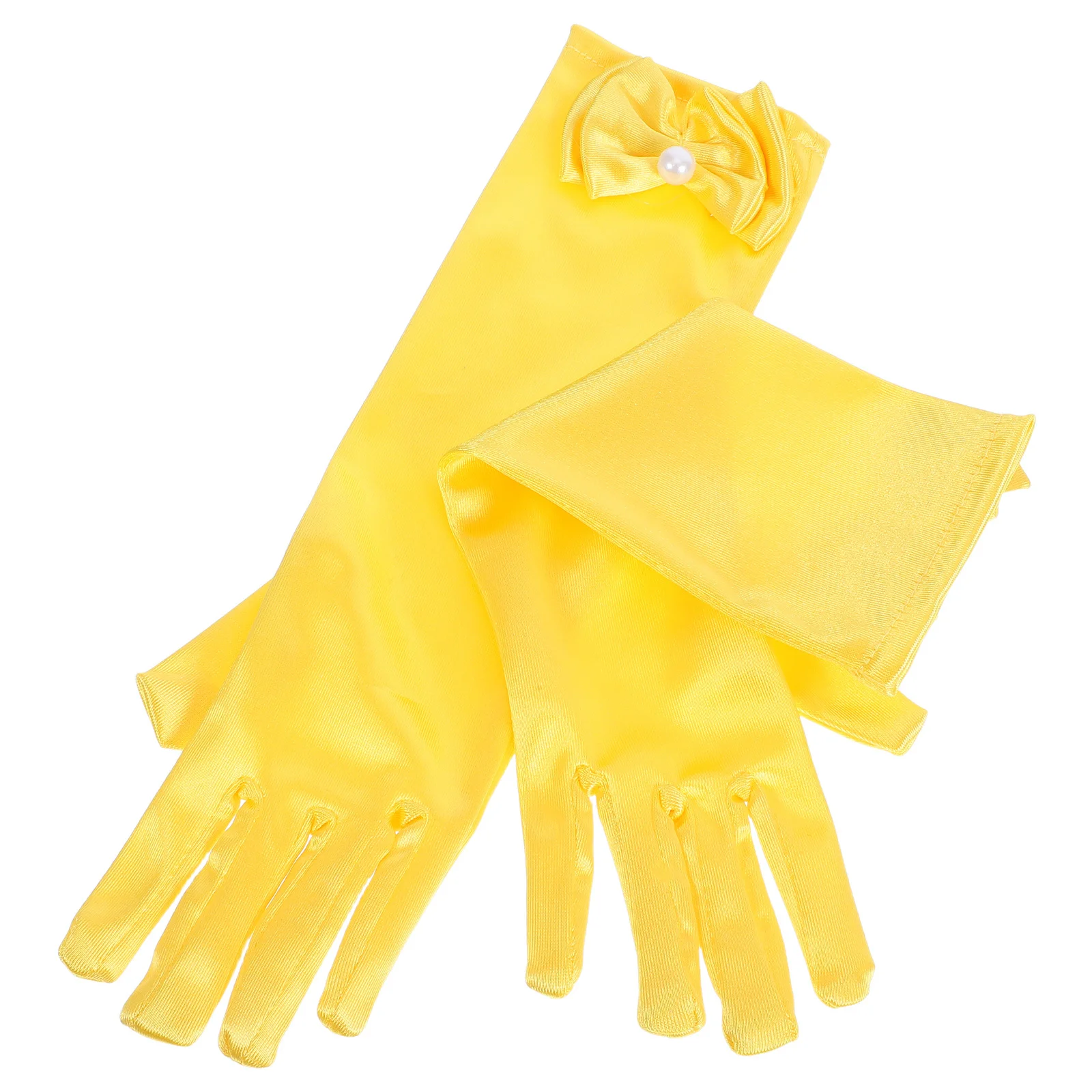 

1 Pair Butterfly Knot Long Satin Dress Gloves For Wedding Party Flower Gloves Prom Easter Halloween Baptism