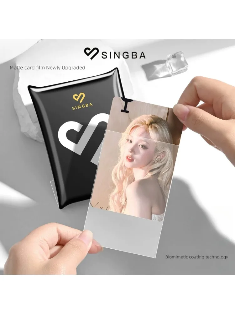 SINGBA Matowe Koszulki na Karty 50 SZT. CPP Otwierane/Zamykane 3"/3.5" 58x88 65x91 do KPOP Photocard Pokemon Yu-Gi-Oh Ochraniacze na Karty Sportowe — zdjęcie produktu 7