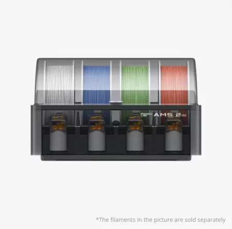Bamboo Lab AMS 2 Pro Filament System, 4-Color Multi-Material Printing, Enhanced Drying, Smart RFID Recognition