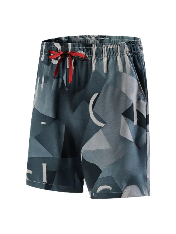 

Мужские летние спортивные пляжные шорты, свободные тонкие повседневные брюки средней длины, быстросохнущие, модные, прямого кроя, из смесового полиэстера