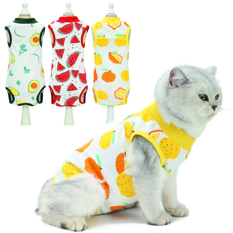 Haustier Katze Kleidung Frühling Sommer Katzen Sterilisation Anzug Welpen Atmungsaktive Overalls Kleidung Recovery Anti Lecken Wunden Anzüge