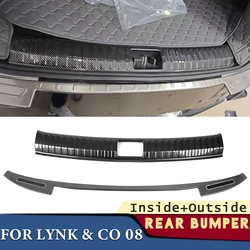 Trunk Bumper for Lynk & Co 08 2023 2024 Car Accessories Stainless Rear Fender Protector Sill Pad Cover Sticker Decoration