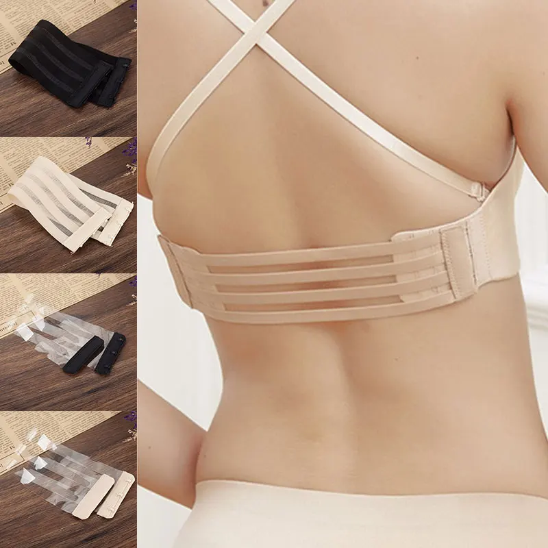 Women Silicone Non Slip Buckle Clear Bra Straps Invisible Transparent Bra Strap Backless Elastic Bra Extender Shoulder Strap