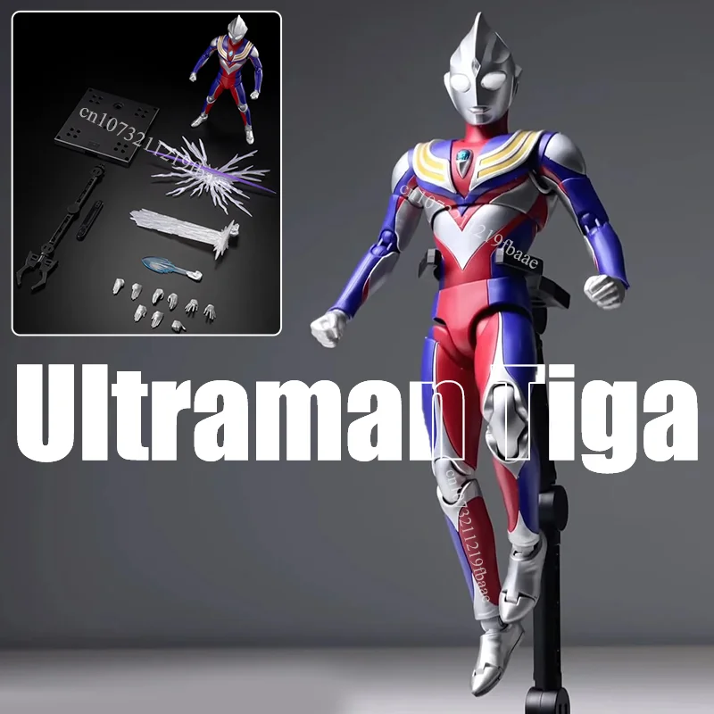 

Genuine Blokees Ultraman Tiga Action Figure Toys Legend Version Toy Assembly Model Kit With Light Doll Gifts