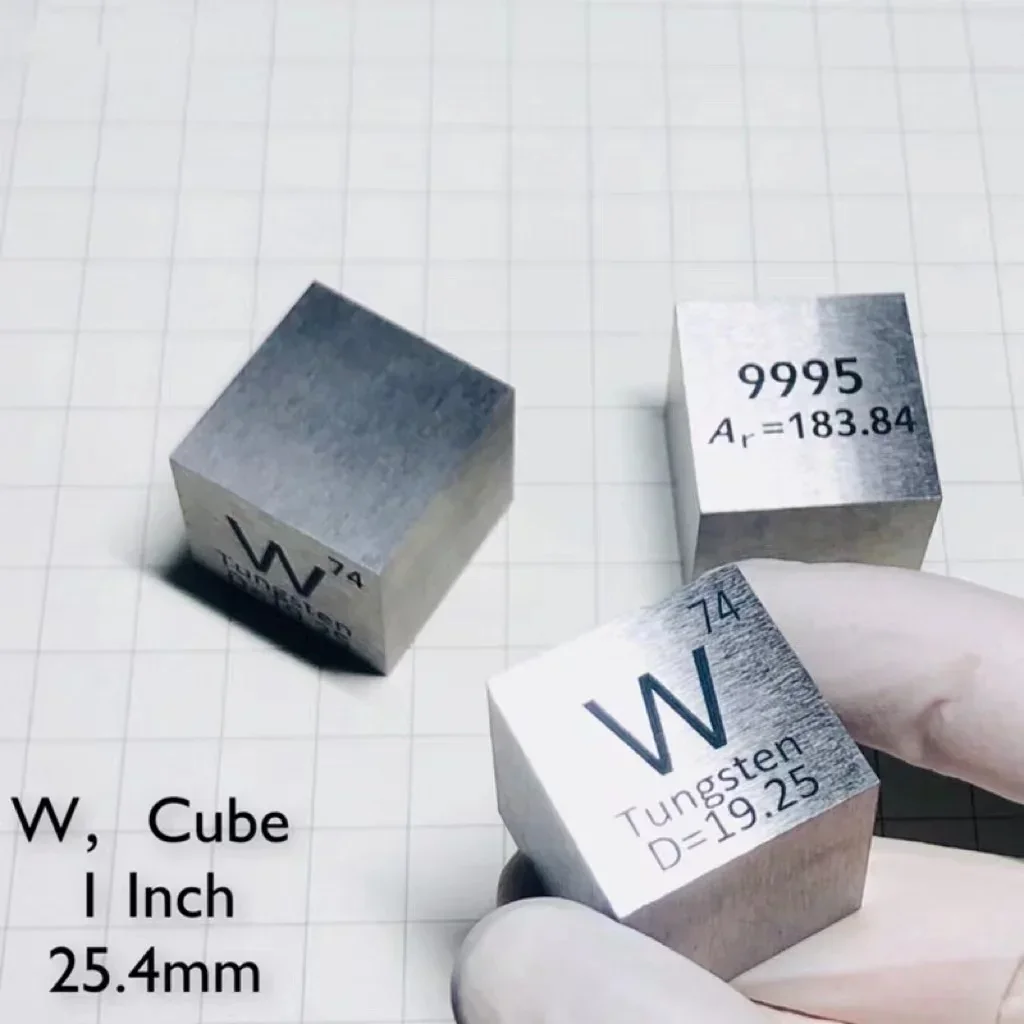 Tungsten Metal 1 Inch 25.4mm Density Cube 99.95% Pure for Element Collection