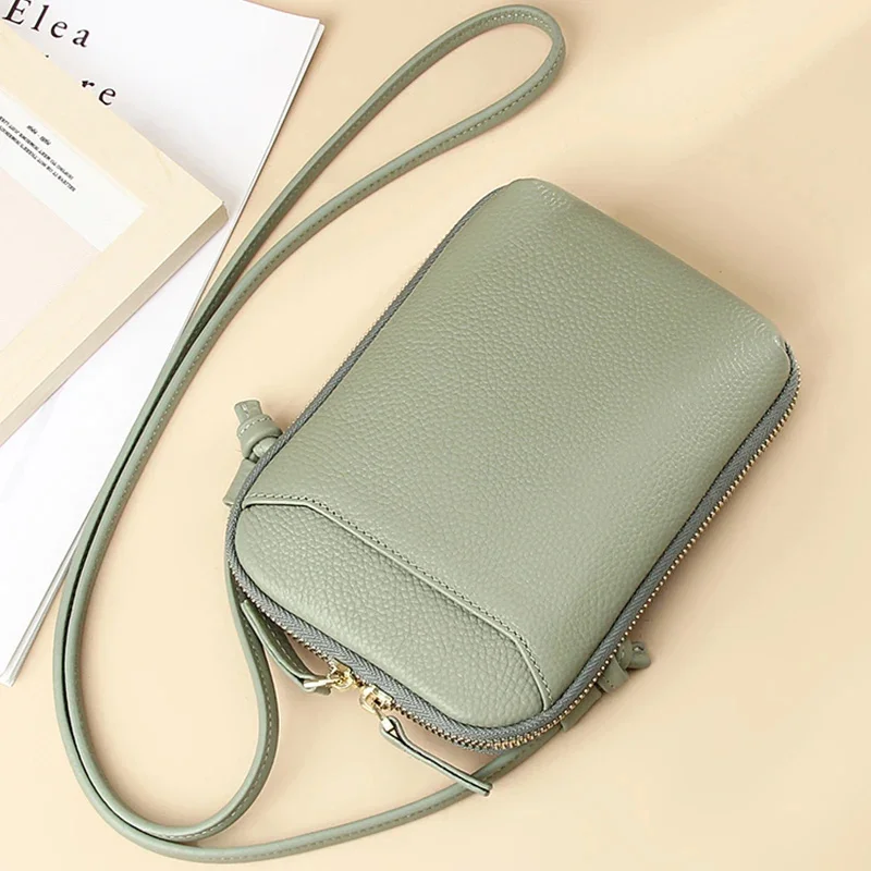 Women's Small Crossbody Bags Women Soft Leather Shoulder Messenger Bag Designer Ladies Cell Phone Pocket Purse Simple Handbag