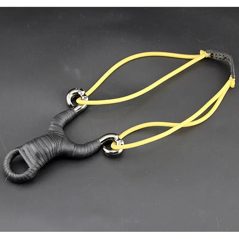 Powerful Hunting Slingshot Catapult Brass Pro Metal Slingshot with 3 Slingshot Bands 50pcs Slingshot Ammo Good Gift