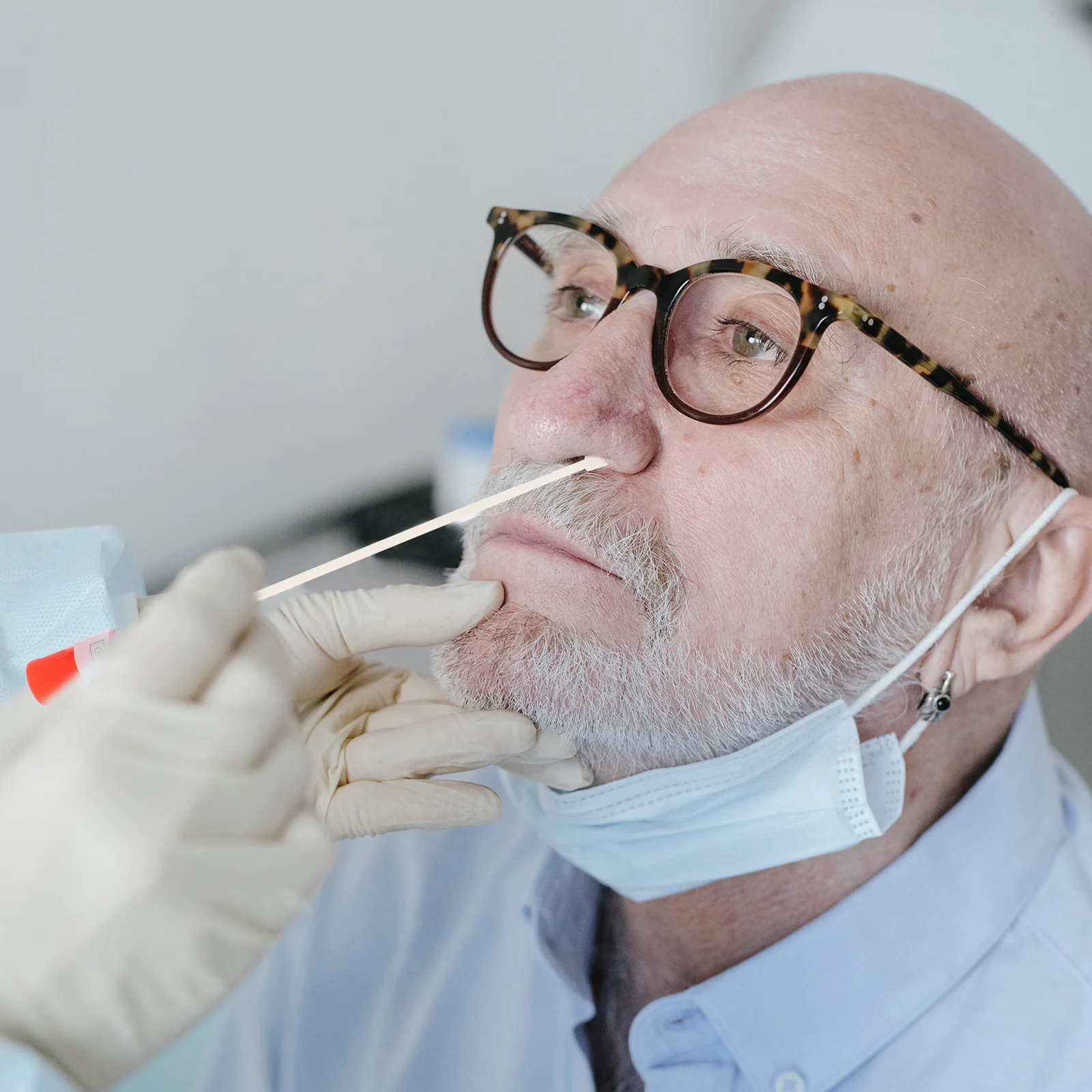 Échantillons nasopharyngés, bâtonnets d'hôpital portables pour pharynx, plastique blanc