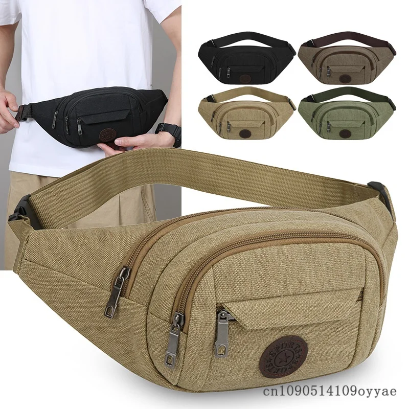 

New Men Sports Single-Shoulder Bag Anti-Theft Running Waist Pack Multi-Functional Crossbody Bag Cashier Wallet Chest Bag