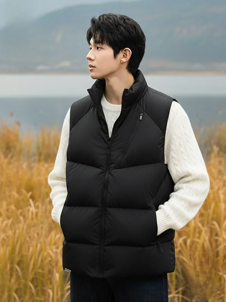 

Мужской пуховый жилет для зимы, молодежный, теплый, из полиэфирного волокна, повседневная верхняя одежда, модель Big Mouth Monkey