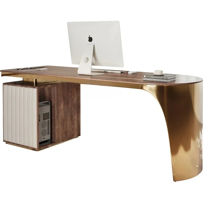 

Итальянский светлый роскошный стол из черного ореха, домашний учебный стол, компьютерный стол