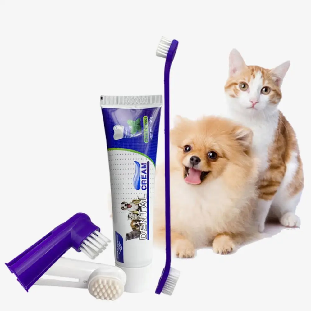 1 Set Cat Toothbrush  Ultralight Pet Teeth Cleaning Brush  Manual Finger Toothbrush