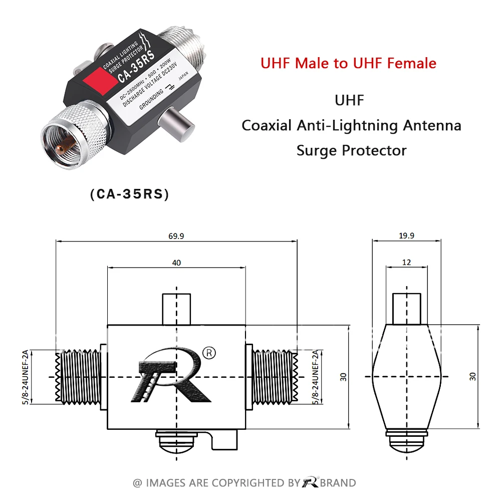 1個CA-23RP/CA-35RS PL259 SO239 nラジオリピータ同軸抗雷アンテナサージプロテクター50オーム