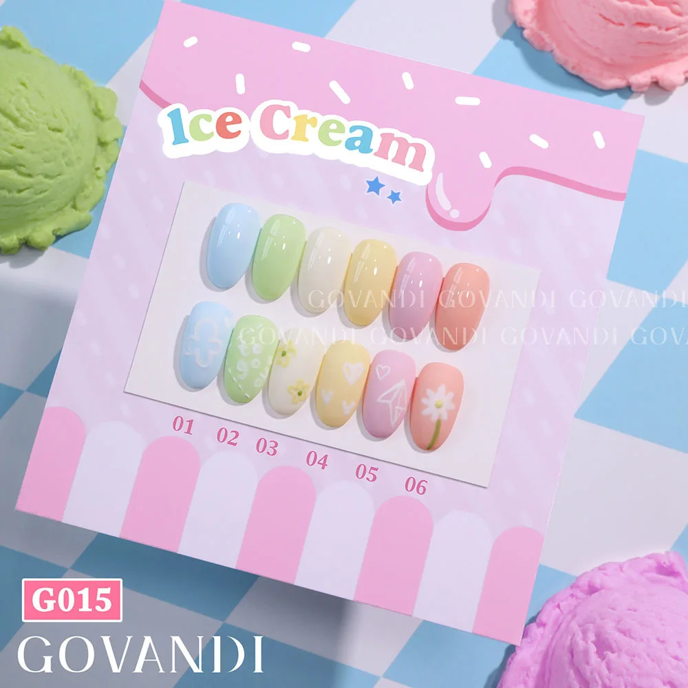 الراقية كريم الحليب 6 قطعة هلام مجموعة طلاء الأظافر 15 مللي نقع قبالة الأشعة فوق البنفسجية LED هلام الورنيش مع بطاقة لون مجاني لصالون الأظافر ورنيش 15 مللي