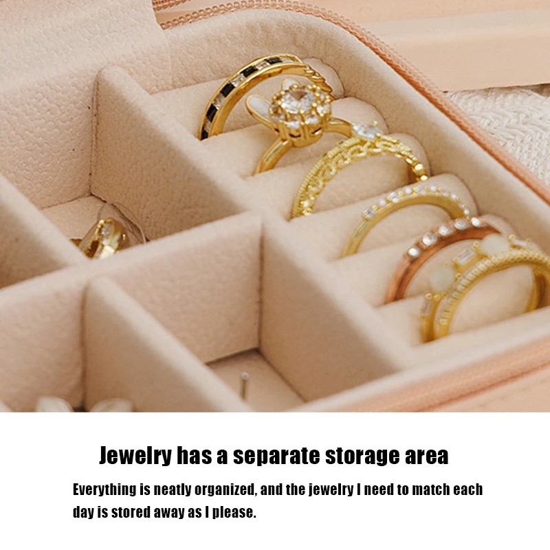 Einfache und tragbare Reise-Schmuckaufbewahrungsbox für Armbänder, Ohrringe, Ringe und Ohrstecker – Detail 34