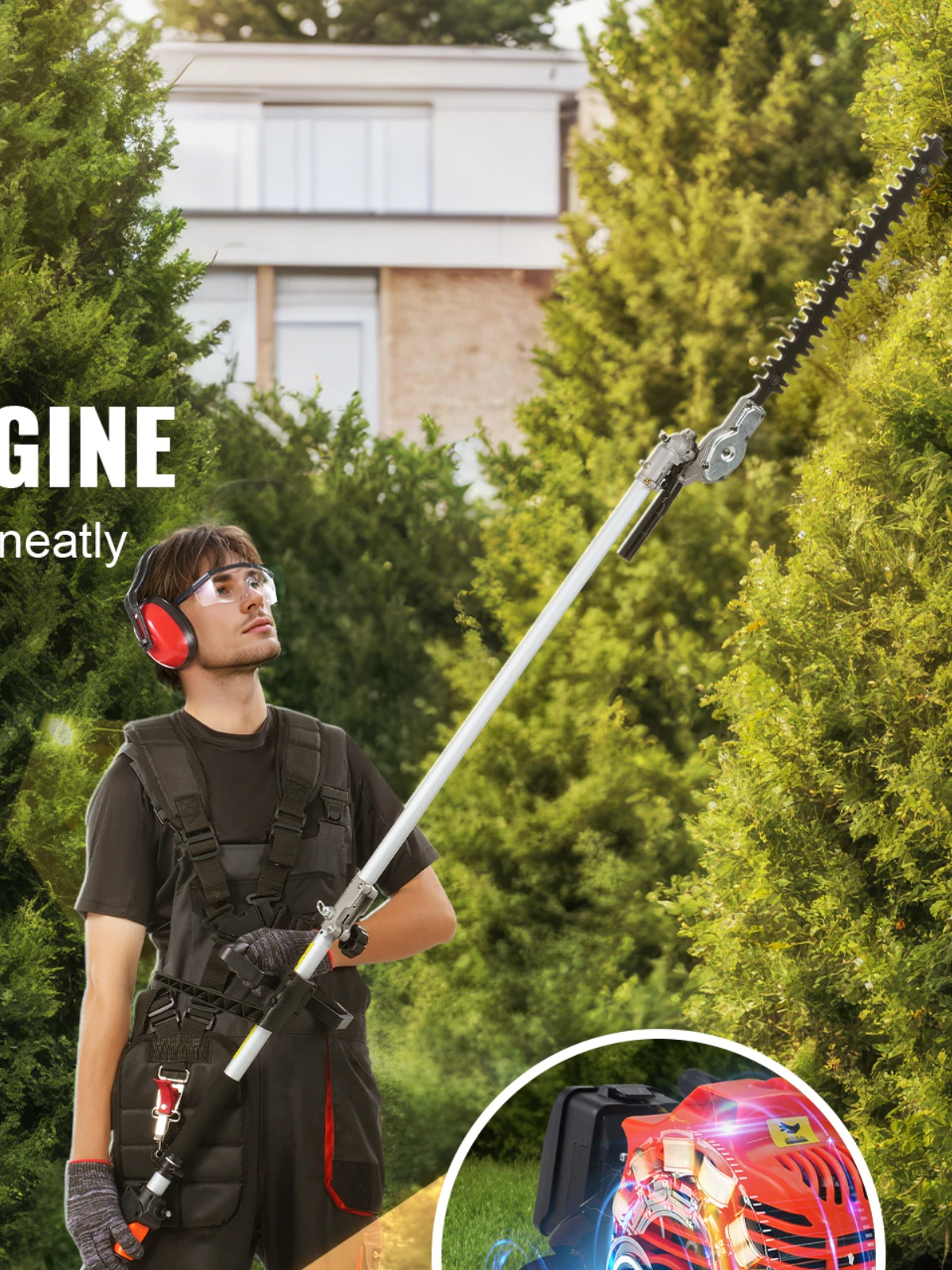 SucceBuy 33CC 6-in-1 Multifunctioneel trimgereedschap Gas Heggenschaar Weed Eater String TrimmerBorstelsnijder Paalzaag Kettingzaag