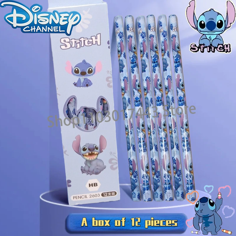 12Pcs Disney Stitch Pencil Student Art Drawing Pen matite all'ingrosso Kid Gift Office School Writing Supplies matite di piombo in legno