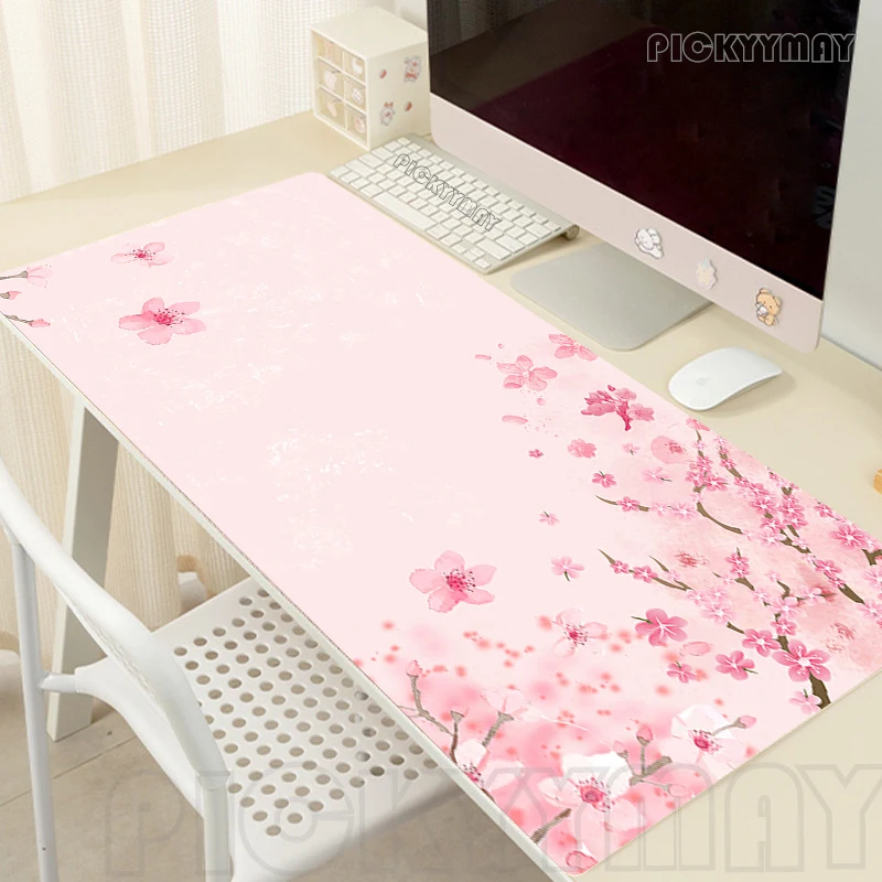 Pink Sakura Large Mouse Pad XXXL Computer Mousepads Gaming Mousepad Big Keyboard Mat Gamer Mouse Pads Desk Mats