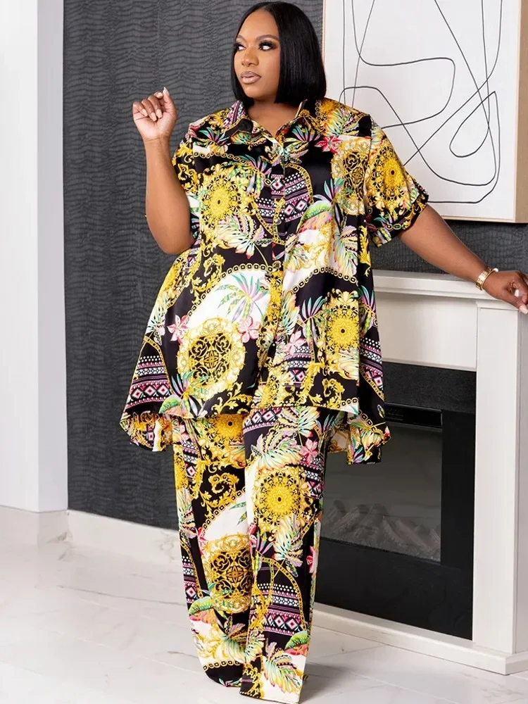 Комплект из 2-х предметов Африканская одежда Дашики в африканском стиле Новый Дашики Модный костюм Топ и брюки Костюмы Брюки Ropa Dama Вечеринка для женщин