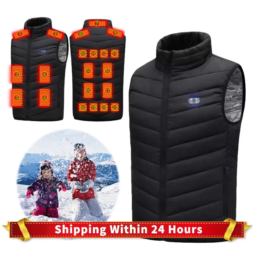 

USB Heated Vest Winter Heating Vest Electric Heating Thermal Warm Clothes for Men and Women Outdoor Skiing Hiking