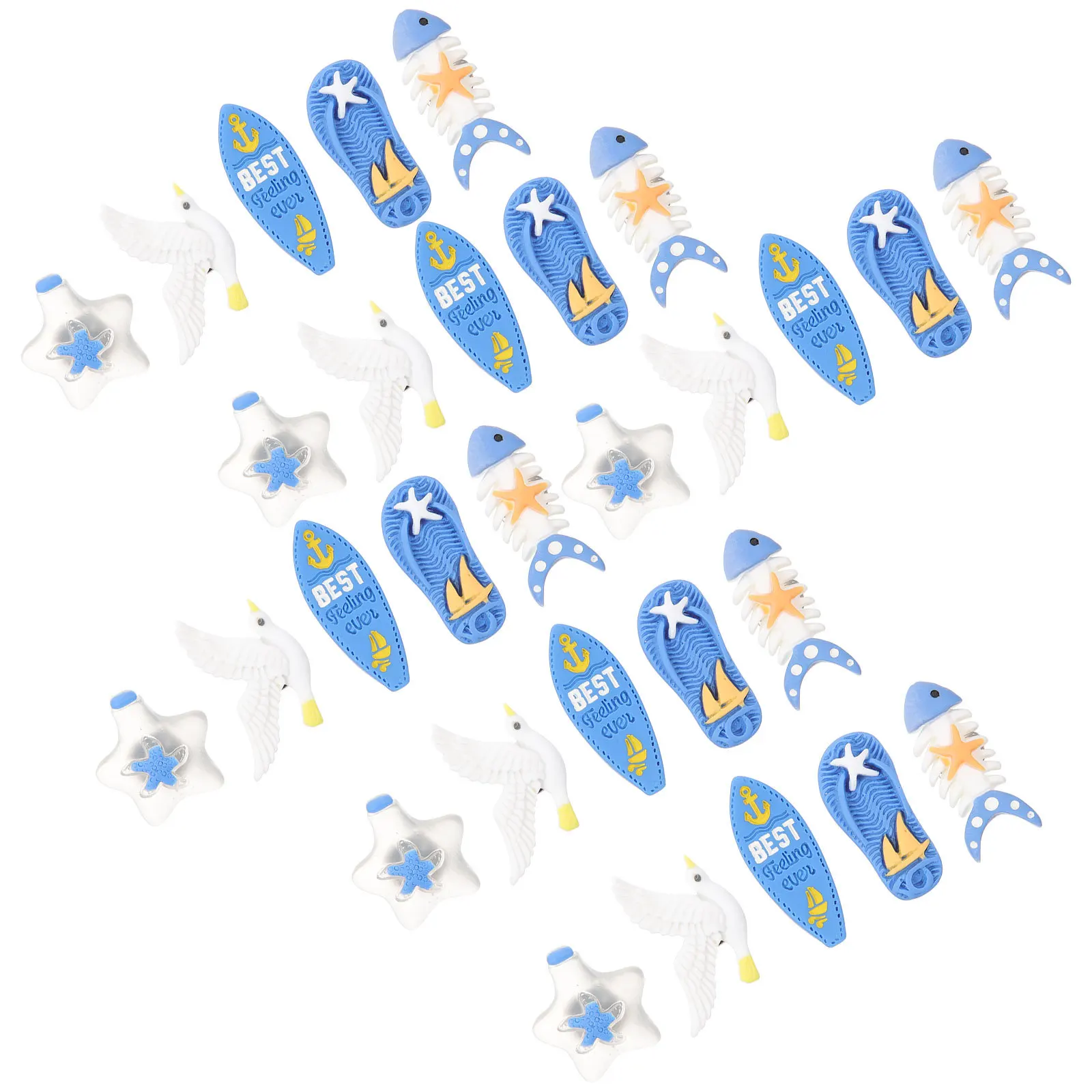 30 قطعة موضوع البحر دفع دبابيس المدمجة متعددة الاستخدام المسامير للمنزل مكتب لوحة الفلين خريطة علامات اللوازم اليومية مكتب عمل الملحقات