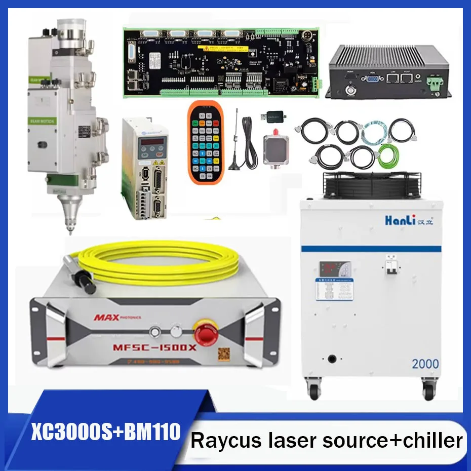 Raycus XC3000S MAX Chuangxin Laser Source Cutting Edition 1500W 2000W 3000W BS03K Cutting Head Hanli Chiller HL-1500W