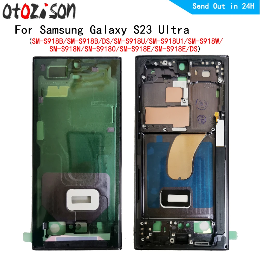 Housing Middle Frame LCD Bezel Plate Panel Chassis For Samsung Galaxy S23 Ultra SM-S918B S918U S918W S918N S9180  Middle Frame