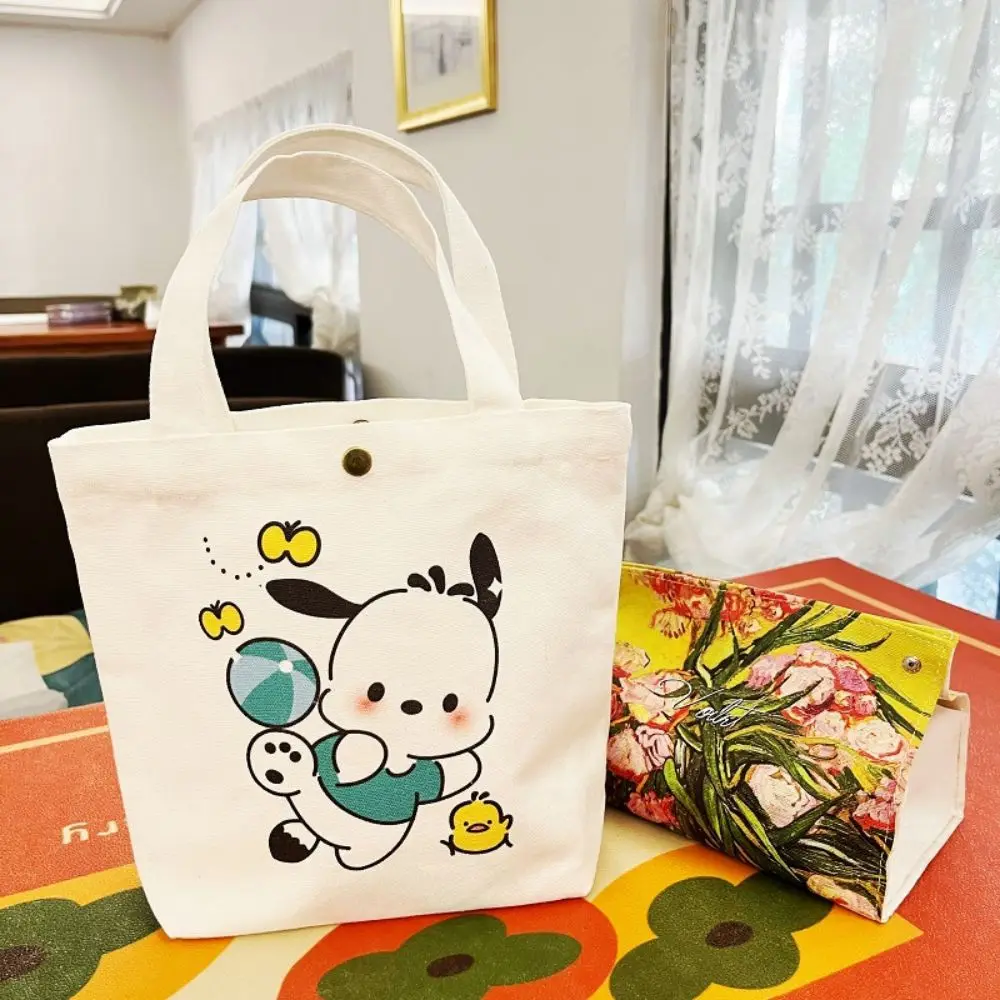 Sanrio Hellokitty Canvas Bag My Melody Kuromi Cinnamoroll Women\'s Shoulder Bags Casual Large Capacity Shopping Girl Gift