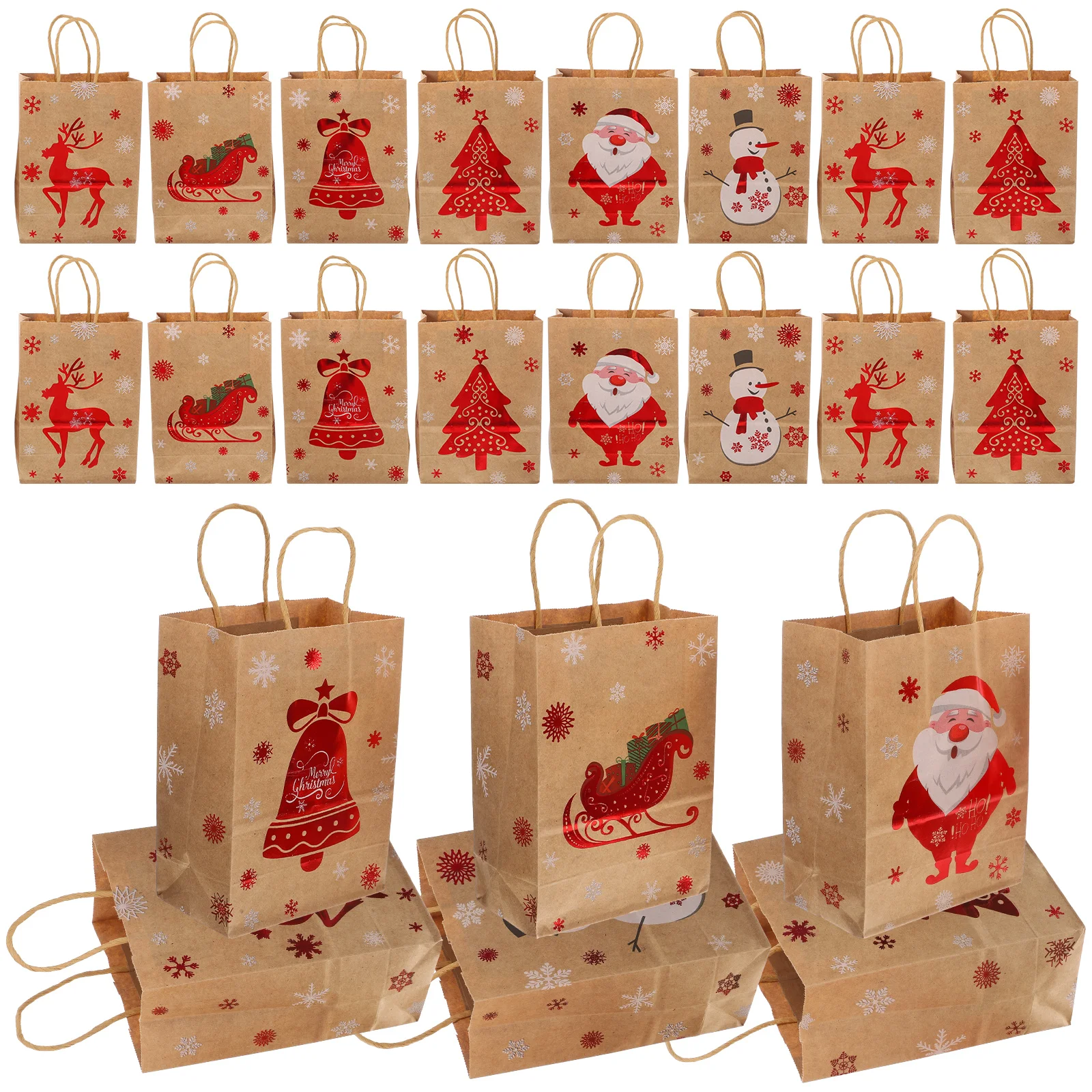 

24Pcs Portable Gift Bags with Handles Multi-Functional Wrapping Bags for Festivals Christmas Party Candy Holder Pouches