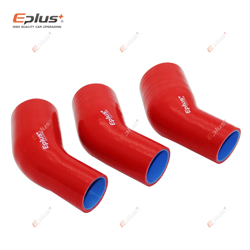 EPLUS Tubo flessibile universale in silicone 45 gradi connettore da grande a piccolo Intercooler per auto Accoppiatore per tubo di aspirazione turbo Rosso Multi dimensioni