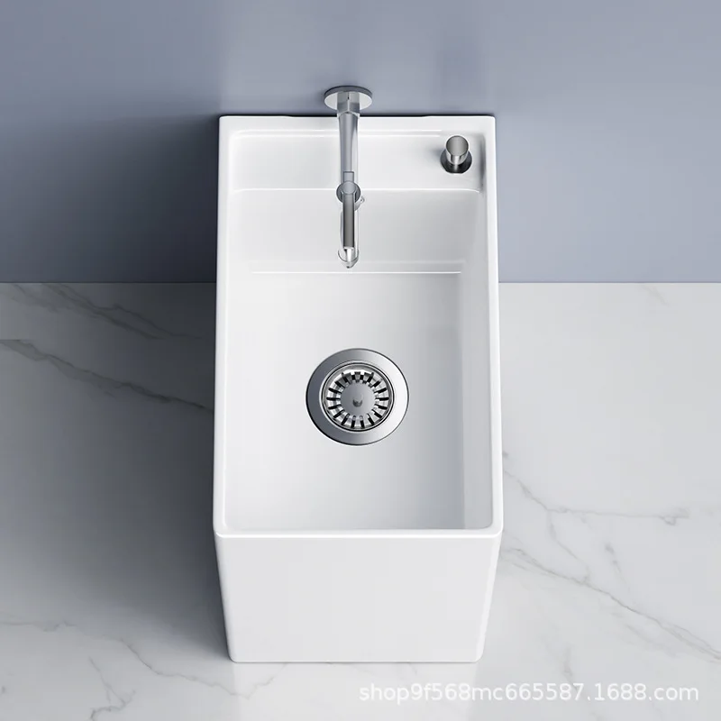 Mop pool Narrow and long integrated household balcony Floor-to-ceiling floor mop basin Bathroom pool tank