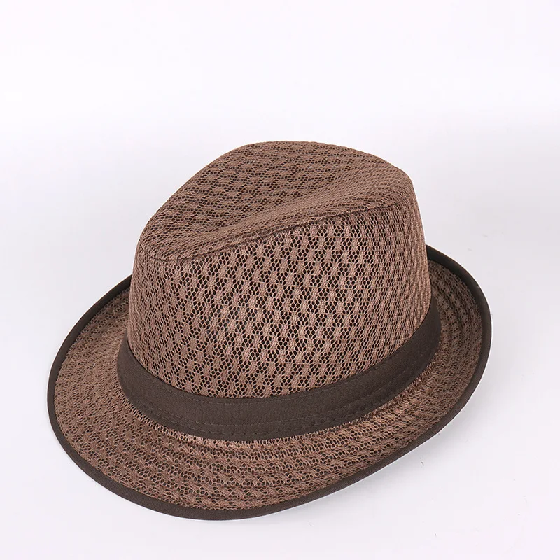 Sommer Mesh atmungsaktives Material Männer Fedoras Erwachsenen Bowler Hüte klassische Version Chapeau Hüte – Detail 8