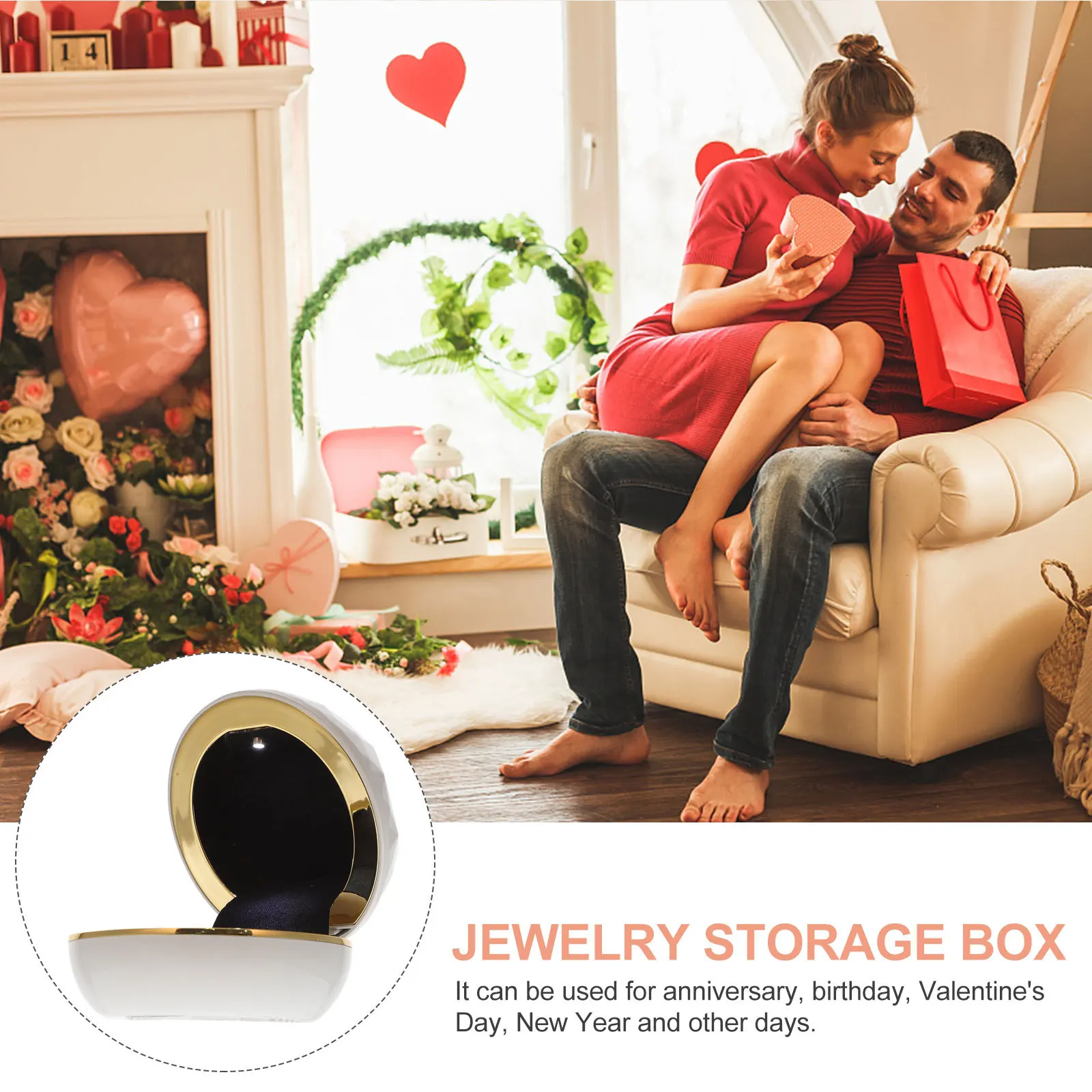 

Коробка для ювелирных украшений с LED-подсветкой, элегантный футляр для свадебных украшений, премиальная защита, уникальный дизайн для предложения руки и сердца и помолвки