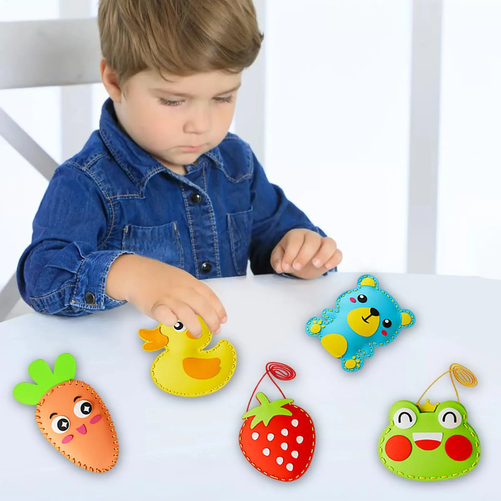 Zestaw do szycia zabawnych zwierzątek z pianki EVA, wstępnie wykrojone kształty, edukacyjna zabawka do szycia dla dzieci, zestawy kreatywne, wczesna edukacja, trening Montessori