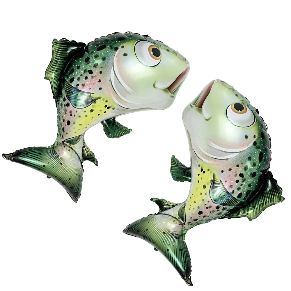 Forellen-Folienballons, großer Angelballon, niedliche Tierballons, Fischer-Thema, Angeln, Geburtstag, Party, Dekoration, Babyparty-Zubehör