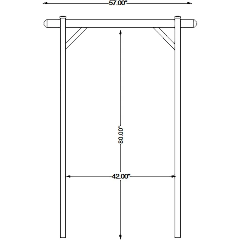 Elmwood Arbor, 57 by 84 Inch PVC Patio Garden Arch, Outdoor Lattice Frame Decoration or Trellis for Climbing Plants, White