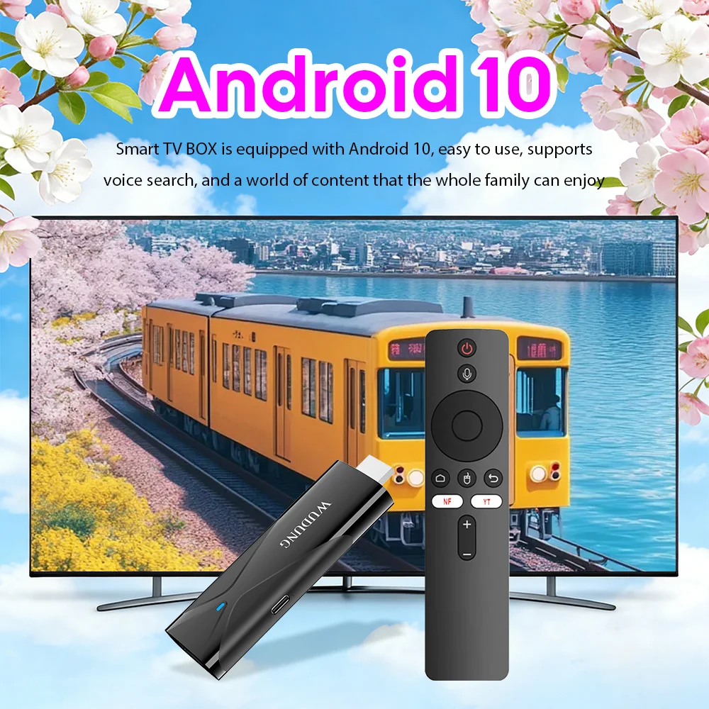 

W08PRO TV Stick Allwinner H313 Android10 Mini TV Box 2G+16G 4K HD 2.4G Wifi BT Remote Dongle Media Player Set TOP BOX