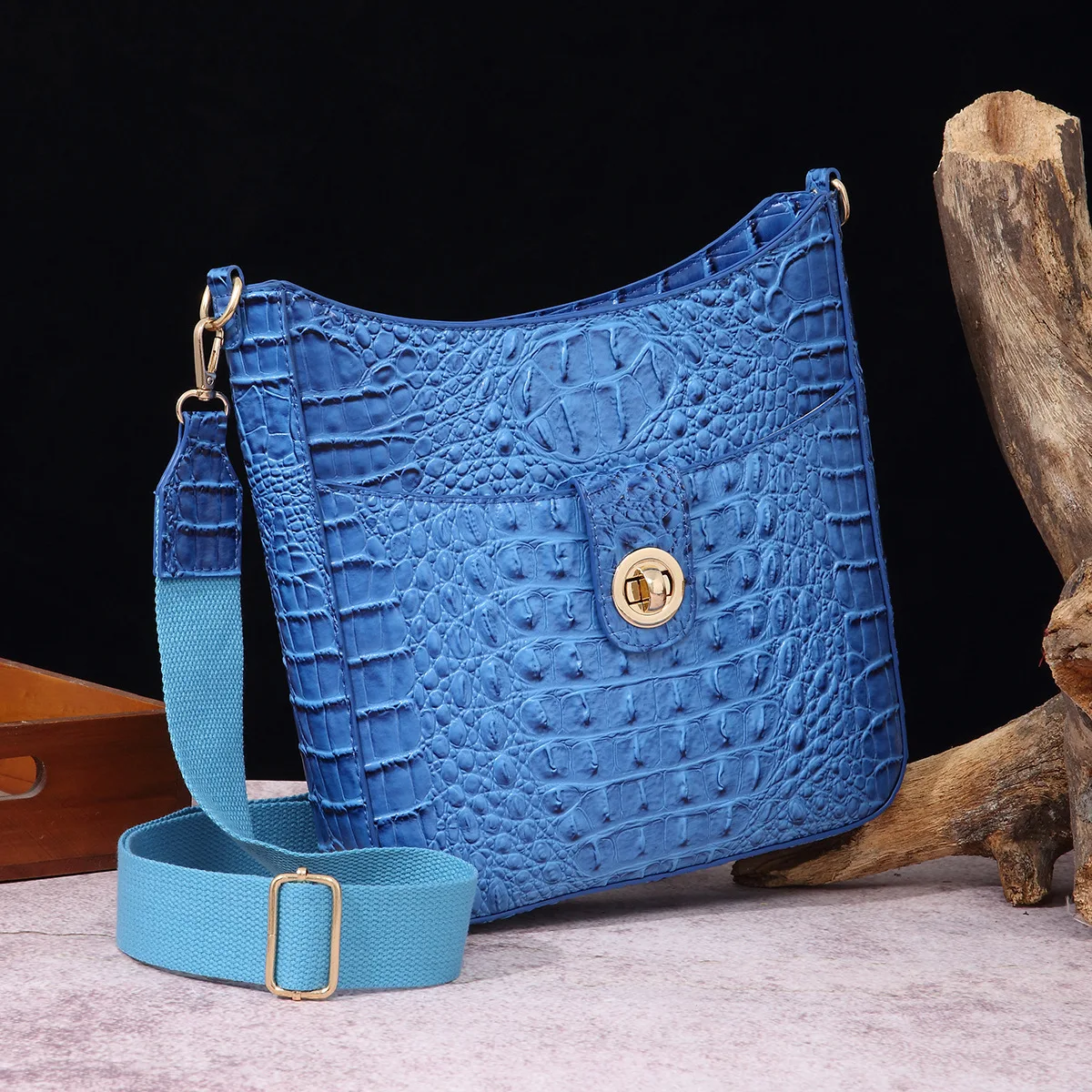 Rainbow Handbag Patchwork Crossbody Bag Shoulder Bag Women's Brand Designer Crocodile pattern Luxury Handbag PU Shoulder Bag