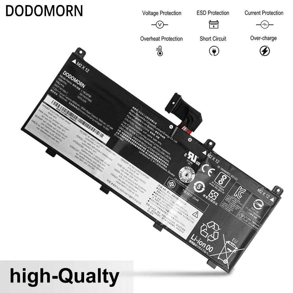 بطارية DODOMORN-للكمبيوتر المحمول لينوفو ثينك باد سلسلة P53 دفتر الملاحظات ، L18M6P90 ، SB10K97664 ، SB10K97665 ، 5B10W13901 ، 5B10W13902 ، L18C6P90