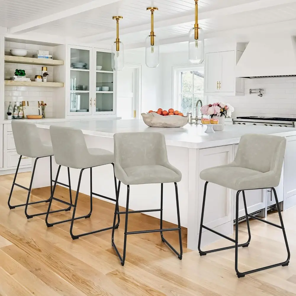 

Набор из 3 барных стульев с обивкой из искусственной кожи, барный стул со спинкой, удобные барные стулья, современный счетчик