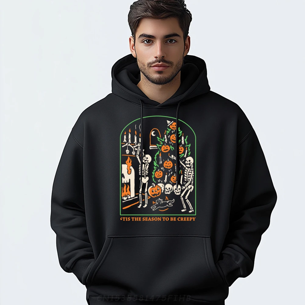 

Halloween Skeleton Tis The Season To Be Creepy New Hoodies Skin-friendly and soft Brand Clothing Leisure