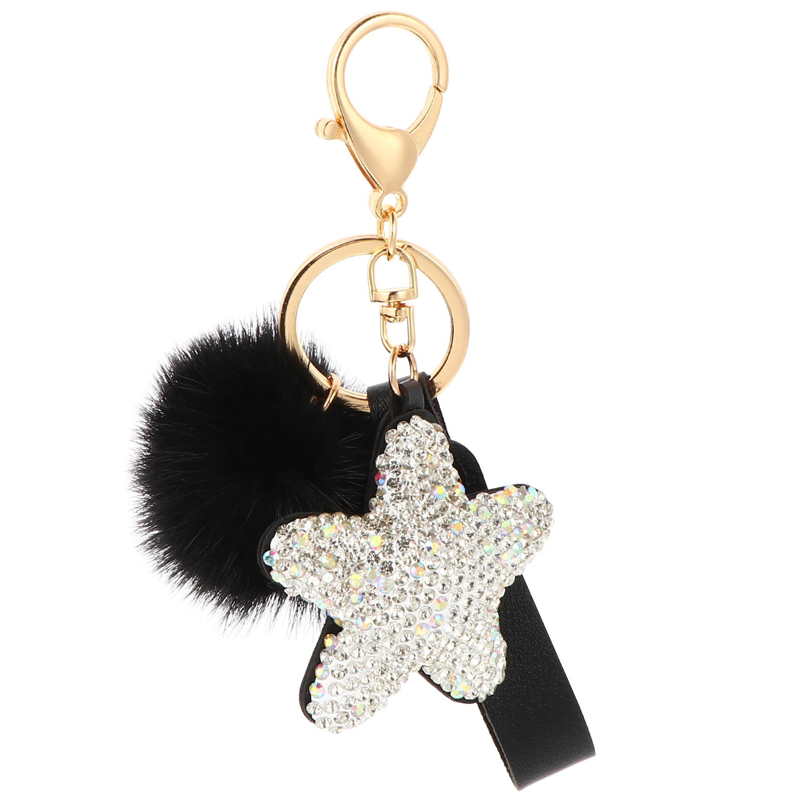 

Key Chain Portable Metal Buckle Star Shaped Clay Drill Key Ring Convenient Accessory LuggageDecoration CarHanging