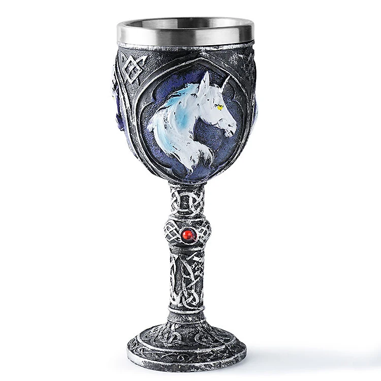 New Resin Creative Movies TV Series Same Style Whisky Wine Glass Personalized White Horse unicorn Resin Cup Goblet