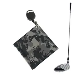 Serviette de sac de golf en coton double face durable avec clip, nettoyant de club de golf, accessoires pratiques pour hommes et femmes